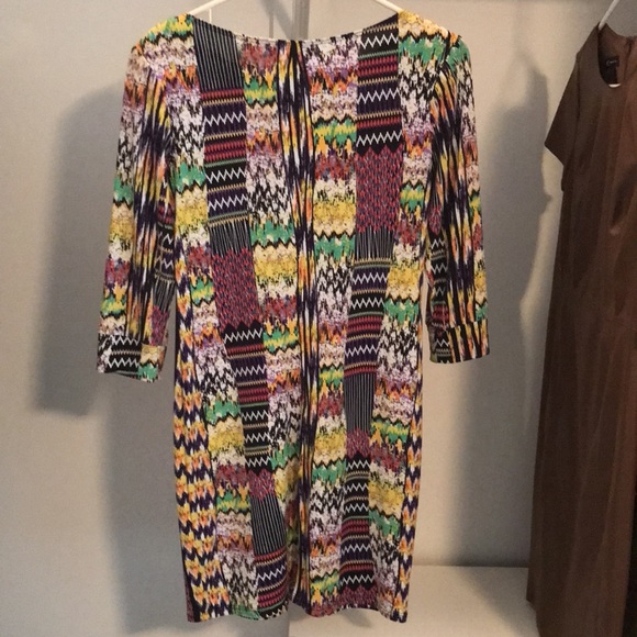 EUC “ABS” GREAT PRINT DRESS. BEAUTIFUL COLORS.SO COMFORTABLE. 3/4 SLEEVES. SZ M - Picture 3 of 6
